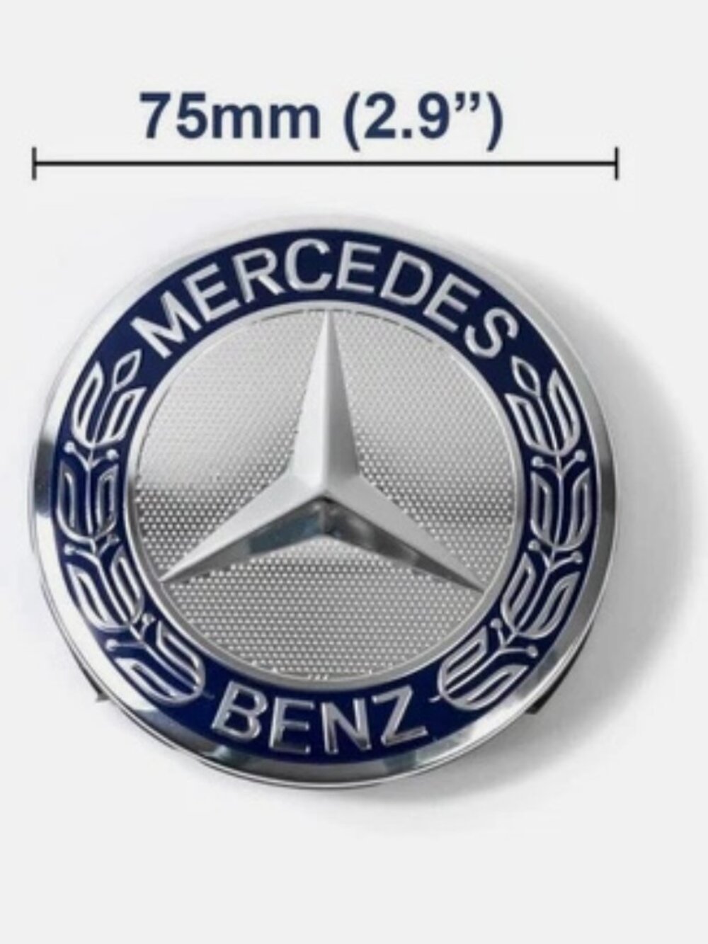 New 3 Inch Mercedes Benz AFFALTERBACH AMG Wheel Center Cap Hub 75mm Blue Wreath